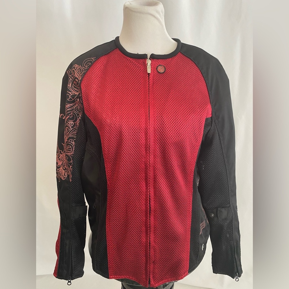 Joe Rocket Diva 2 Jacket Women’s Red Motorcycle Mesh Vented Back Fitted Straps